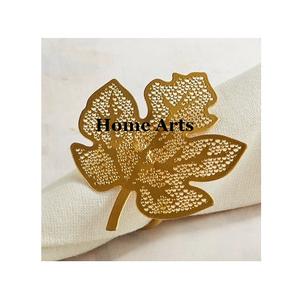 Finest Quality Aluminium Napkin Rings Set of 2 <b>Leaf</b> Design Tissue <b>Paper</b> Rings From Manufacturer In India - Product Image 4