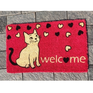 Alfombra de Coco con Estampado Animal, Hecha a Mano, con Base de Goma Antideslizante, para Uso en Interiores y Exteriores, Ideal para Hoteles Modernos, Tamil Nadu - Product Image 1