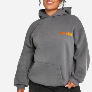Sweat-shirts à capuche pour femmes de grande taille, de haute qualité, très vendus, en polaire polyester/coton, avec piping sur le devant, pour l'hiver - Product Image 4