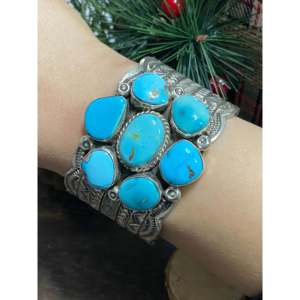 Tillie Jon Kingman Turquoise & Sterling <b>Silver</b> Fashion <b>Cuff</b> <b>Bracelet</b> - Product Image 2