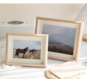 Cadre photo en bois de noyer avec verre pour décoration de table, vente en gros - Product Image 1