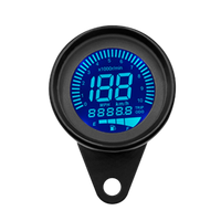 Premium Retro Multifungsi LED LCD Digital Dashboard Pengukur Bahan Bakar Tachometer Speedometer Odometer Sepeda Motor