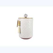 กระป๋องเซรามิก Youngs พร้อมฝาไม้และซีลซิลิโคนลูกบิดคริสตัลและลูกปัดอวยพรพู่สำเนียง - Product Image 2