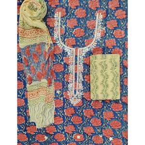 Salwar Kameez de Algodón Estampado Sin Coser, Vestido Indio Elegante para Fiestas, Estilo Pakistaní con Diseño de <span class=keywords><strong>Escote</strong></span> - Product Image 1