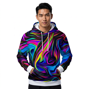 Sweat à capuche en polaire respirant et à séchage rapide, double fermeture éclair, logo personnalisé, poids lourd, écologique, streetwear d'hiver pour homme - Product Image 3