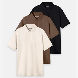 Chemise décontractée à manches courtes boutonnée en coton tricoté 100 % respirant pour homme, 220g, lavée, du Vietnam - Product Image 2