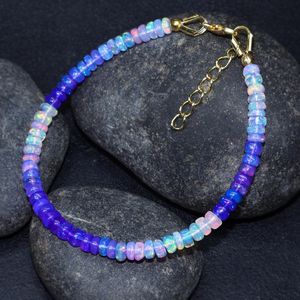 Natural Fire Opal Beaded Bracelet For Women Vintage Fire Opal Minimalist Lavender Shaded Beaded Bracelet Gift For Her - Product Image 4