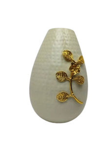 Jarrón Blanco Premium con Diseño de Flores Doradas - Product Image 2