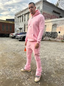 Ropa de calle de invierno para hombre, chándal apilado, venta al por mayor, trajes para correr, sudaderas con capucha, 100% de algodón, ajustado - Product Image 6