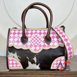 Bolso de mano de cuero con patrón a cuadros para mujer, bolso de mano informal clásico Retro de gran capacidad, Popular bolso de mano, bolsos cruzados de hombro - Product Image 1