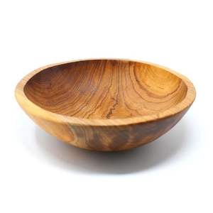 Eco-Friendly Organic Wood Lightweight Salad Serving Bowl <b>Set</b> Sustainable Wooden Spoons Customizable for Party <b>Gifts</b> CRAFT - Product Image 1