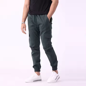 Logo personnalisé imprimé couleur unie décontracté hommes tissu Oxford 100% polyester Cargo pantalon prix de gros Pakistan vente basse quantité minimale de commande - Product Image 1