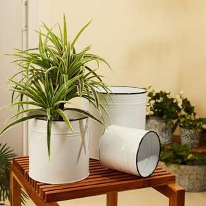 Jardinière en métal Design classique baignoire à fleurs couleur bleue pour jardinière de décor de jardin intérieur jardinière multi-seaux utilisables - Product Image 6