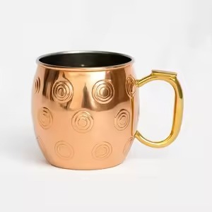 Juego de tazas de cobre de diseñador elegante con acabado pulido y martillado, perfecto para café, té y decoración moderna para el hogar - Product Image 6