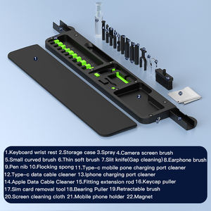 Reposamuñecas Ergonómico Multifuncional TODO EN UNO GREATROC Q22 con Kit de Limpieza Electrónico Integrado y <span class=keywords><strong>Limpiador</strong></span> de Pantalla ABS - Product Image 6