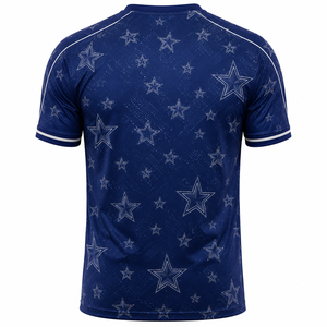 เสื้อฟุตบอลพิมพ์ลายดาวแบบกำหนดเอง สีกรมท่าขาว ลายพิมพ์ทั่วตัว ระบายอากาศได้ดี ชุดทีมแบบซับลิเมชั่น ขายส่ง - Product Image 5