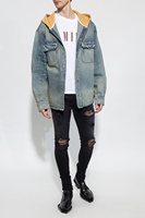 Veste en jean décontractée pour homme, col montant, respirante, coupe-vent, fermeture à boutons, coton, hiver