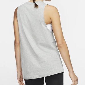 OEM verano entrenamiento gimnasio camisetas sin mangas para mujeres transpirable de punto de algodón personalizado colores patrón sólido al por mayor camisetas sin mangas - Product Image 3