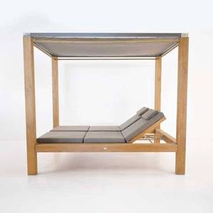 Luxe Patio Jardin Auvent Transat Double Inclinable Loisirs Chaise Longue Plage Chaise Longue Piscine Latérale Mobilier D'extérieur Vente En Gros - Product Image 5