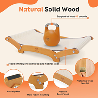 Lit et hamac en sisal durable extra-large pour griffoir à chat en sisal naturel Cadre en bois massif robuste pour chats d'intérieur