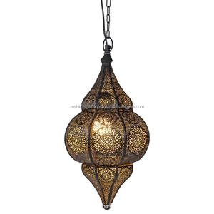 Vela decorativa marroquí para interior, linternas de hierro y oro, precio asequible, venta al por mayor - Product Image 3