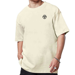 Motif personnalisé de détresse broderie impression hommes surdimensionné 100% coton T-Shirt lourd Jersey grande taille respirant pour le printemps - Product Image 4