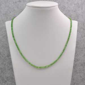 Tsavorite naturelle lisse rondelle pierres précieuses collier ras du cou bijoux fins pour femmes 2-3mm colliers réglables en gros - Product Image 2
