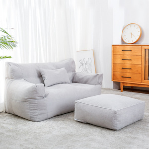 Divano moderno in tessuto minimalista con cuscino morbido <span class=keywords><strong>e</strong></span> pouf, comoda poltrona a due posti per soggiorno <span class=keywords><strong>e</strong></span> appartamento - Product Image 3