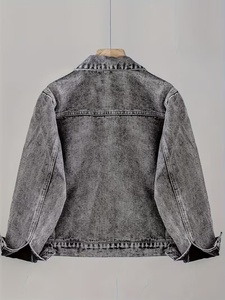 Chaqueta vaquera de algodón para hombre, diseño de última moda, estilo casual, lavado ácido, venta al por mayor - Product Image 2