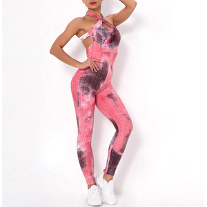 Ensemble de Yoga 1 pièce de haute qualité pour femmes, vêtements de sport personnalisés pour femmes avec logo sur la taille devant, nouveau style sans manches - Product Image 4