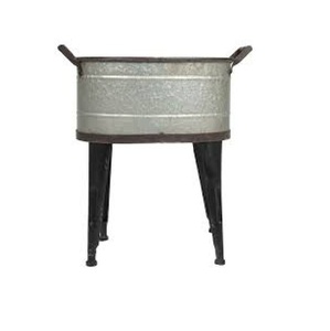 Best Selling Galvanized Metal Plant Pots with Legs Decorative <b>Raised</b> Flower <b>Planter</b> Set for Indoor & Outdoor Use - Product Image 2