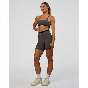 Shorts de Cintura Alta Liberate de 6 Pulgadas para Mujer con Bolsillos - Duskstone - Negro - Product Image 4