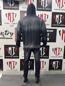 Conjunto de Sudadera con Capucha y Pantalones Jogger para Hombre, Estilo Vintage Desgastado, Oversize, de Alto Gramaje, Ropa Deportiva Urbana, OEM, Marca Privada - Product Image 2