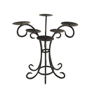 Candelabro de mesa de diseño fabuloso, candelabro de Metal de 3 brazos, candelabro decorativo pintado en negro de madera de níquel y aluminio - Product Image 5