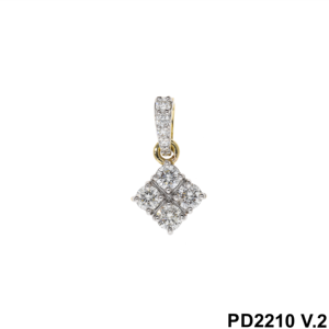 0.4CTW Diamante natural-Tachonado Redondo Corte brillante 14K Oro Rodio Plateado Colgante clásico - Product Image 3