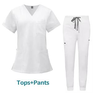 Women's Medical <b>Scrubs</b> Nurse Uniform Top Woven Fabric <b>Scrub</b> <b>Sets</b> for Hospitals OEM Service Available - Product Image 1