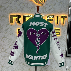 Top Sale Your Own Logo Embroidered Wool and Silk Men's Jacket with <b>Covered</b> <b>Button</b> Closure versity jackets Lettermen jackets - Product Image 3