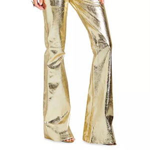 Dernier modèle de pantalon en cuir noir pour femmes Style décontracté taille haute avec taille basse Type d'hiver Imprimé Droit Motif - Product Image 1