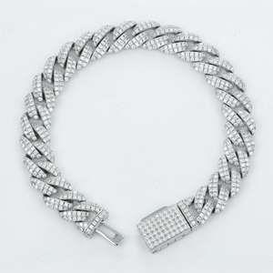 VS1โมอิสซาไนท์สไตล์ฮิปฮอป12มม. ตัดเพชรสีเงินโรเดียมชุบโรเดียมประดับเพชรสีเงิน925สำหรับทุกเพศ - Product Image 1