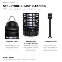 Lampe anti-moustiques électrique LED SJZ Electronics, piège à insectes électronique, répulsif anti-moustiques