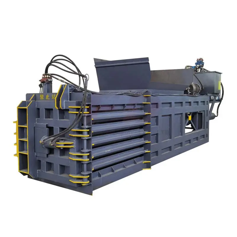 Otomatik hidrolik yatay kağıt balya seti 60ton balya presleme ekipmanları makinesi