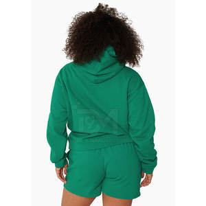 Ensemble de sweat-shirt pour femme en coton 100% pour l'hiver, décontracté, à séchage rapide, manches longues, ensemble 2 pièces avec short - Product Image 3