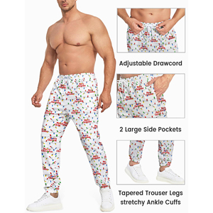 Pantalones Deportivos Navideños para Hombre, Estilo Urbano, de Algodón y Lona, Pantalones Cálidos para Estar en Casa, Atuendo Informal - Product Image 5