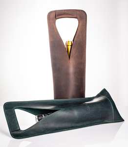 Caddy à vin en cuir Monogrammé Wine Sleeve Accessoires Cadeaux de pendaison de crémaillère Porte-vin rouge LEB-0024D - Product Image 3