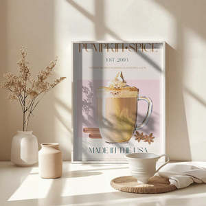 Autumn Latte Delight Pumpkin Spice Latte <b>Poster</b> Paper Wall Decor - Product Image 3
