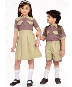 Suministro de fábrica, conjunto de uniformes de escuela primaria personalizados de calidad superior para niños y niñas, camisa de manga corta, estilo de jardín de infantes - Product Image 5