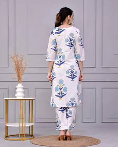 Ensemble coordonné imprimé en bloc blanc Kohinoor pour femmes, vêtements ethniques décontractés et de soirée au meilleur prix - Product Image 4