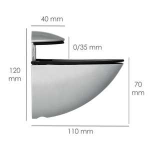 Staffa per Mensola Regolabile Pelican 1/35 mm. Cromo Opaco (1 Pezzo) - Product Image 2