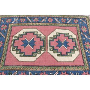 Tapis vintage 4,7x6,2 pi (143x190 cm), tapis turc bleu à motifs floraux - Product Image 5