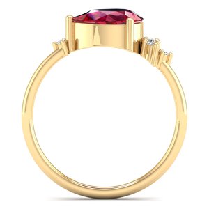 Bague solitaire REYES en argent sterling 925 de haute qualité, pierre précieuse rubis taille poire 1,5 ct, certifiée GRA, bijoux en moissanite pour femmes - Product Image 4